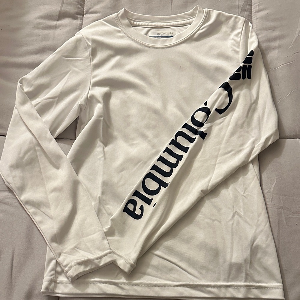 Columbia White Long Sleeve Tee